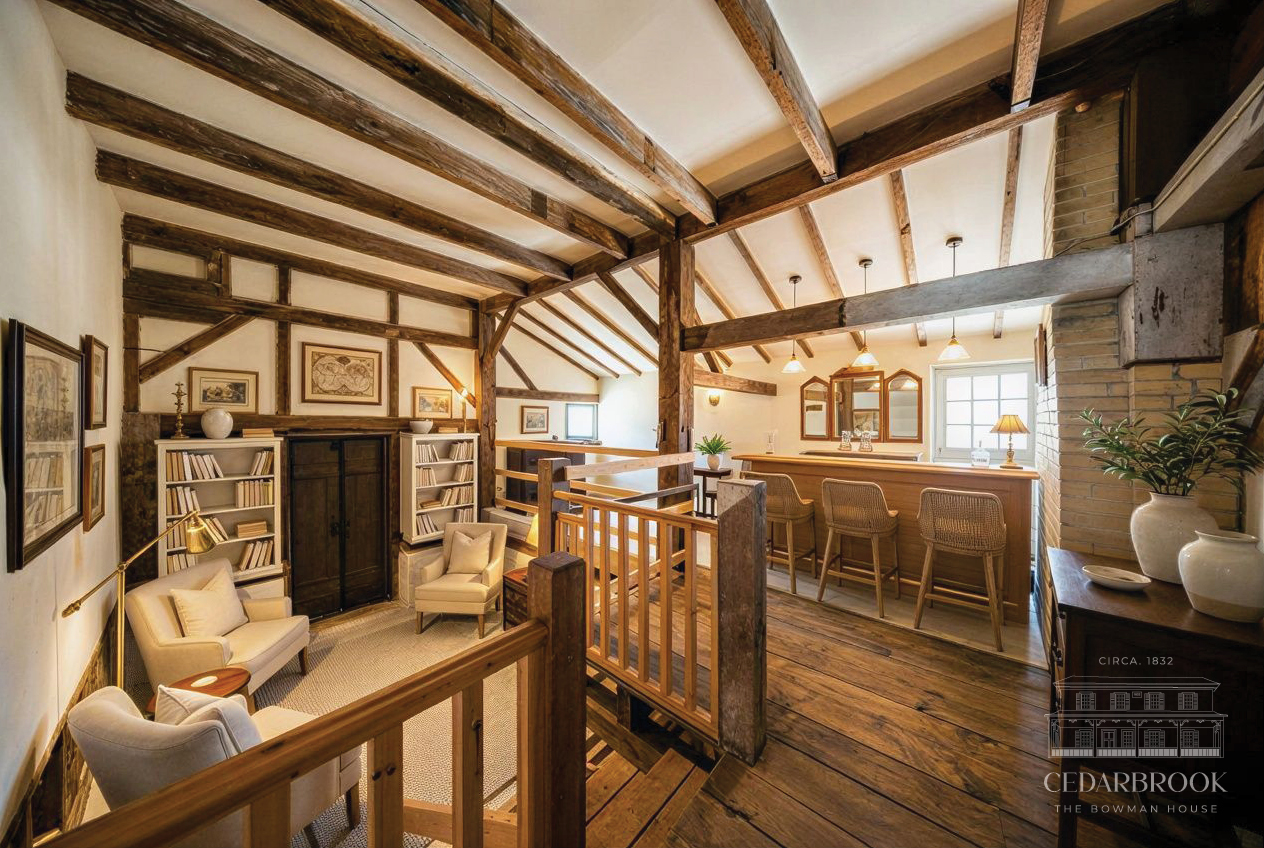 AI concept visualization of the loft library at The Bowman House