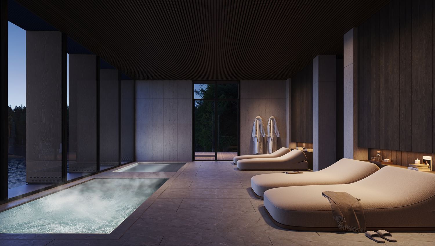 Nordic-inspired spa and indoor pool